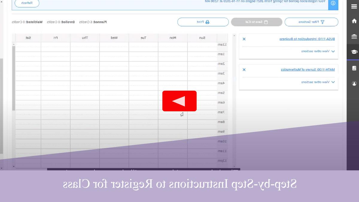 Step-by-Step Instructions to Register for Class